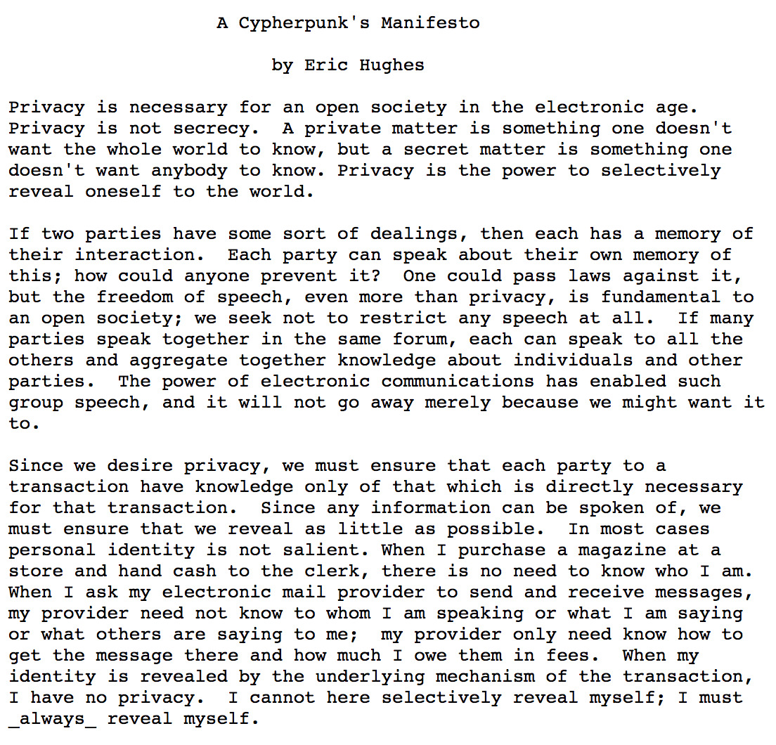 Couverture de Manifeste d'un Cypherpunk